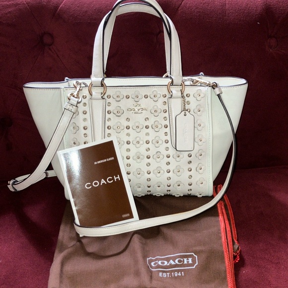 Coach | Bags | Coach Mini Floral Rivets Carryallwcrossbody Strap Dust ...